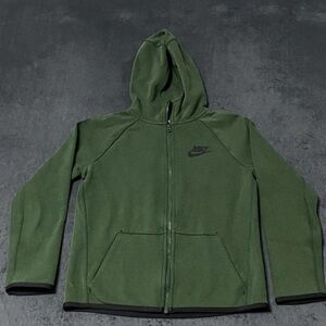 Nike Sportswear Tech Fleece Full Zip Hoodie Kids Boys L Green AR4020-323 Sporty
